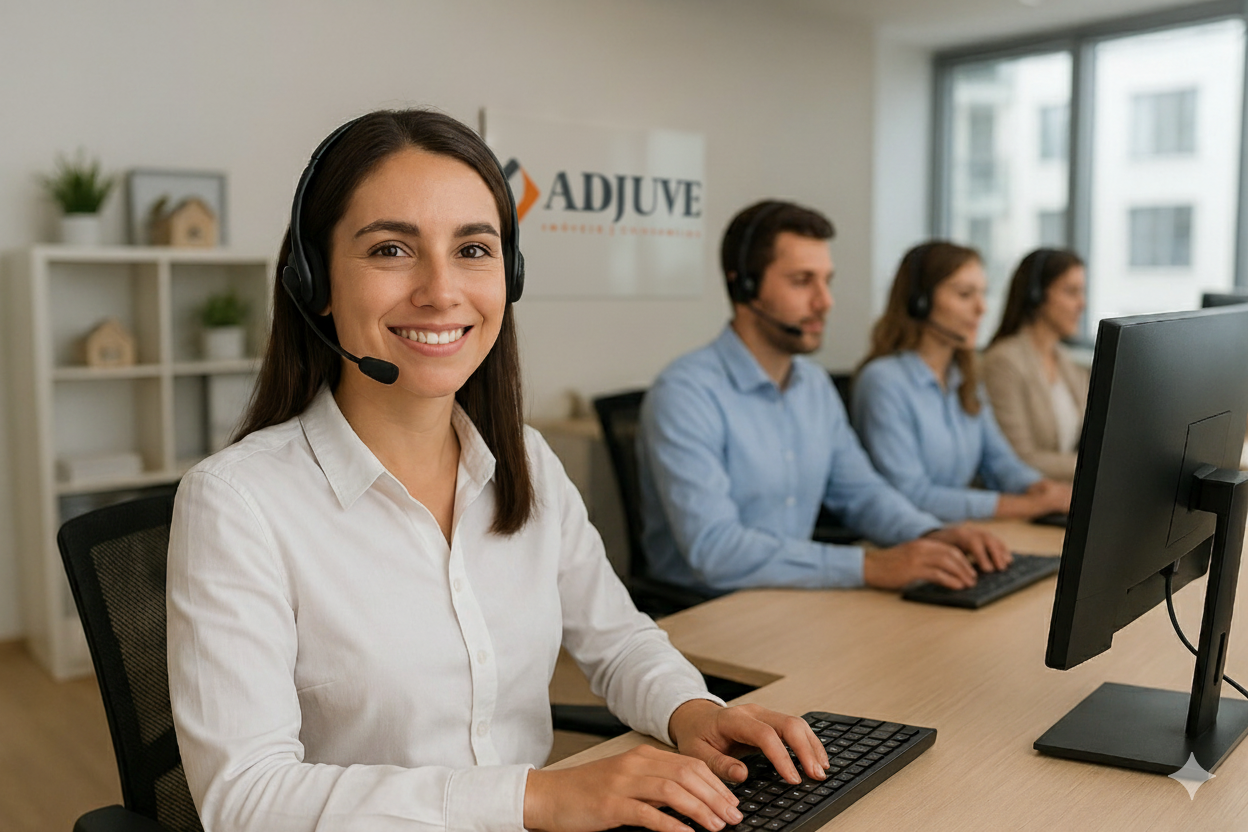 [Imagem de atendente de call center sorrindo]